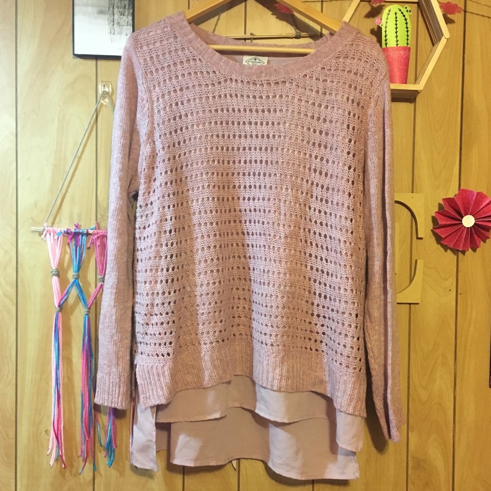 NWOT St. John’s Bay sweater with sheer bottom